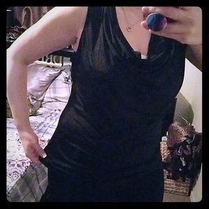 Sleeveless black sexy blouse